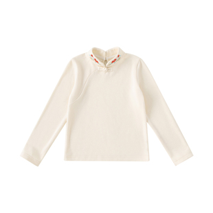 INSbobo童装女童汉服长袖t恤秋冬季新款儿童新中式打底衫女孩上衣