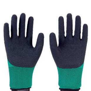 杰利达发泡王乳胶皱纹耐磨防滑带胶透气全挂浸胶工作劳保防护手套