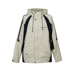 男士夹克外套2025秋季新款简约防风夹克潮流帅气宽松撞色连帽外套