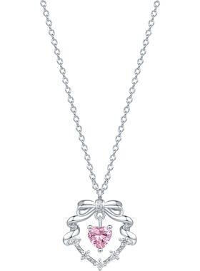 周六福S925银女爱心项链