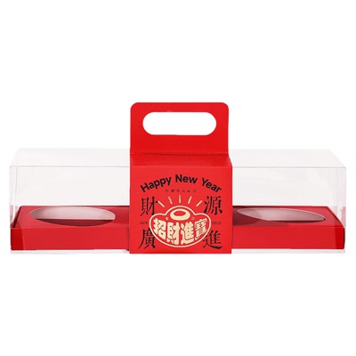 红色马年金元宝新年礼盒包装盒烘焙过年饼干糖果年货手提盒子空盒