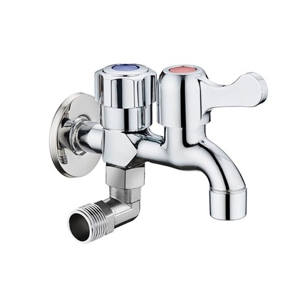 【加厚精钢】一进二出双控水龙头