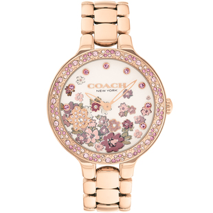 【罗一舟推荐】COACH/蔻驰CHELSEA樱花粉镂空表针手表情人节礼物