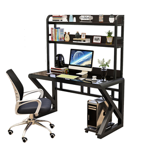 电脑桌台式书桌书架一体桌子学生卧室家用写字桌工作台简易办公桌