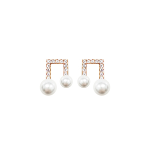 AMO法式乐章音符人造珍珠耳环轻奢简约高级精致气质耳饰通勤耳钉