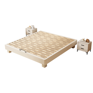 实木榻榻米无床头床静音齐边排骨架床架小户型双人床可定制尺寸