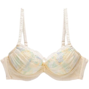 70B75A琉璃町包邮日系清新兜纱薄款聚拢文胸套装少女内衣内裤