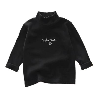 儿童春秋季长袖加厚款德绒T恤男童半高领卡通秋冬装打底衫上衣男