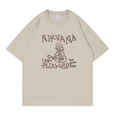Nirvana摇滚乐队落肩宽松短袖T恤