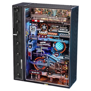 ROKR若客平行世界未来城往日之都赛博朋克3D手工拼装模型桌搭礼物