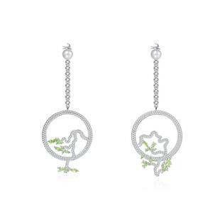 CIGALONG龙梓嘉橄榄石耳环红楼一梦红楼窗格新中式珠宝