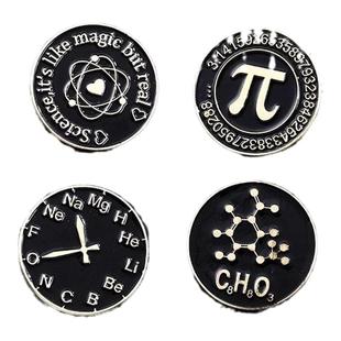 创意数学圆周率胸针个性理科生化学式金属徽章衣服书包情侣配饰品