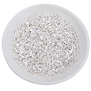 925纯银碎银子散珠小方形串珍珠隔片隔珠手链项链diy材料银饰配件