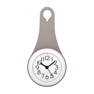 日韩简约浴室钟厨房防水静音家用吸盘钟表冰箱创意个性迷你小挂钟