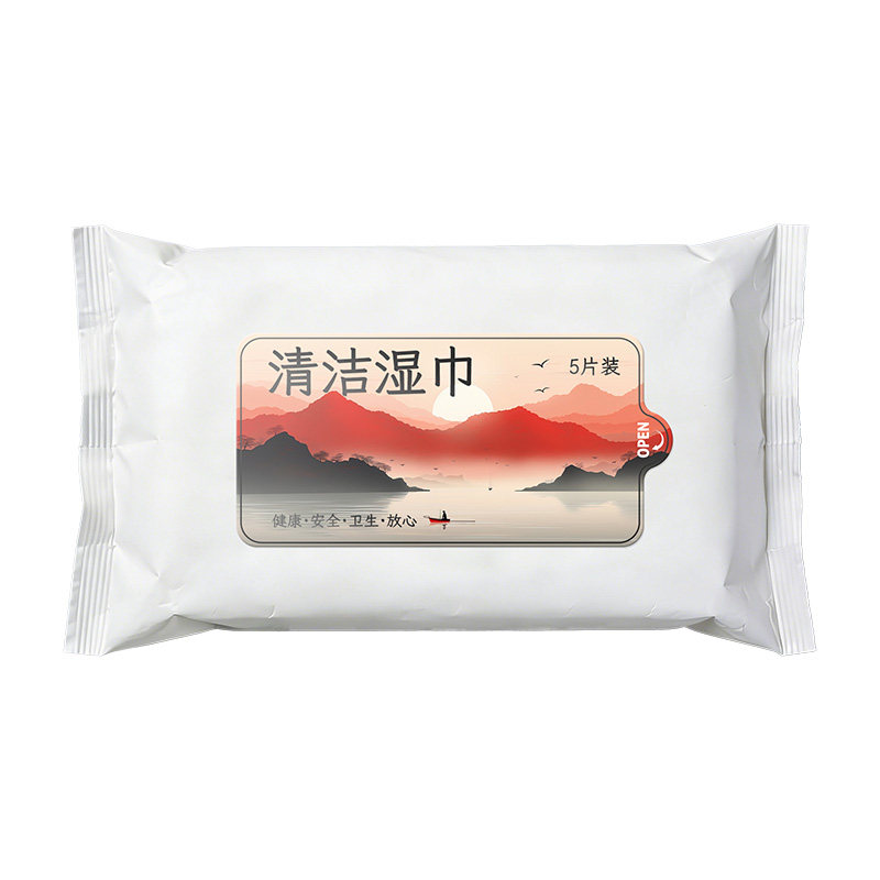 一次性湿巾定制单片独立包装餐饮酒店小包消毒广告湿纸巾可印logo