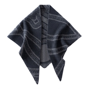 小马图腾造型点睛~秋冬羊绒围巾女保暖提花时髦三角围脖披肩两用