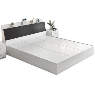 板式床现代简约双人床1.8米榻榻米床1.5米1.2米出租房高箱储物床