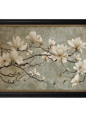 春满玉堂》法式复古纯手绘油画客厅装饰画卧室中古风挂画玄关艺术