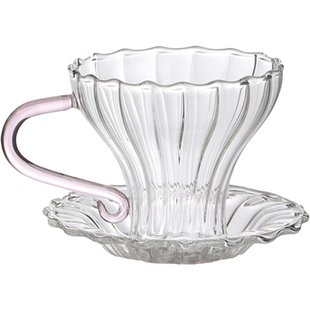 肆月小茶杯家用玻璃杯子带把精致高端个人专用咖啡杯主人杯绿茶杯