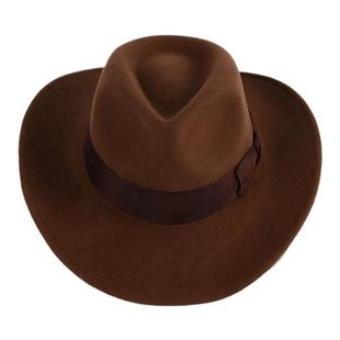 羊毛礼帽防水防皱西藏式西部牛仔帽咔叽软呢骑马帽男女士出口原单