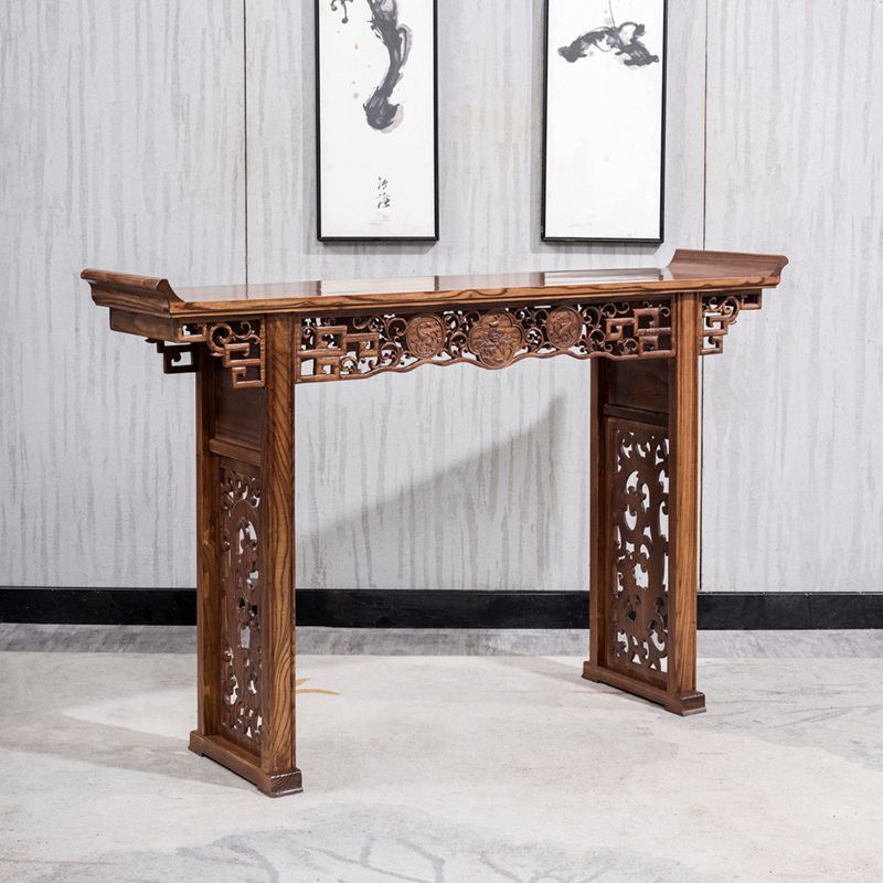 老榆木条案家用玄关入户实木供桌香案条几新中式中堂摆台贡佛神台