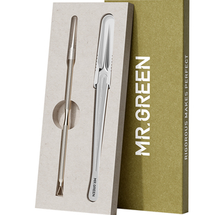 德国Mr.green细胞夹黑头粉刺针超细超尖套装美容院专用高精密镊子