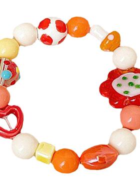 鞠婧祎彩色串珠手链糖果色手串夏