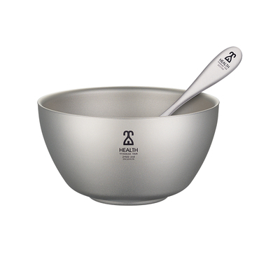 钛时代KEITH铠斯纯钛双层碗米饭碗隔热防烫家用轻量餐具防霉耐用