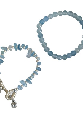 清冷简约海蓝宝不规则手链