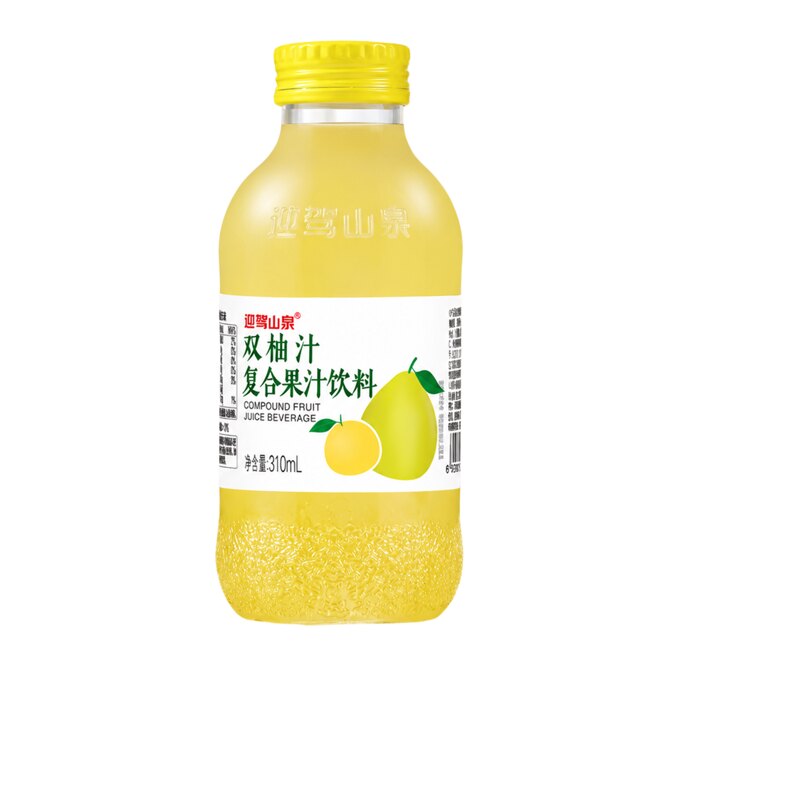 迎驾山泉双柚汁柚子香柚胡柚复合果汁310ml*15小瓶玻璃瓶饮料整箱
