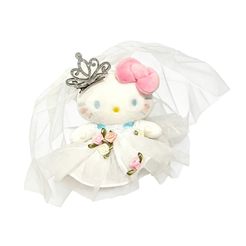 正版HelloKitty婚纱毛绒公仔包挂件新娘玩偶挂饰KT猫钥匙扣礼物