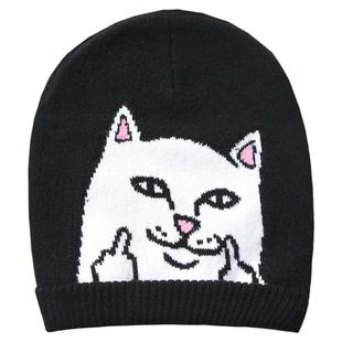 美国潮牌RIPNDIP中指贱猫针织帽子经典款纯色休闲保暖冷帽毛线帽