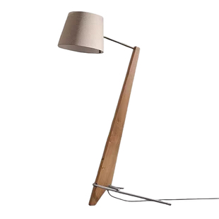 复古落地灯中古客厅卧室北欧简约艺术高级沙发设计师实木灯具仿古