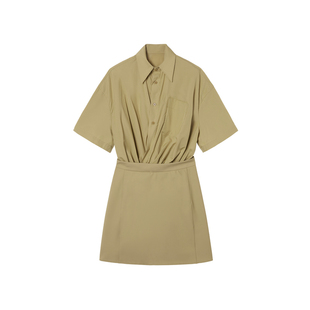 JNBY/江南布衣折扣春夏连衣裙女装衬衫裙子收腰修身短裙纯色休闲