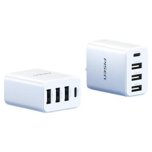 品胜多口USB充电器18W快充typec多功能四口4USB三口六USB多接口插头PD孔适用华为苹果小米手机平板多用充电头