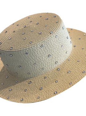 草帽女海边出游法式夏季遮阳防晒