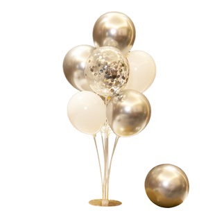 银白色系气球桌飘立柱支架一周岁生日快乐轻奢派对背景墙装扮用品