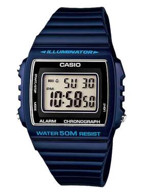 Casio卡西欧百搭复古学生方块防水中性休闲电子腕表 W-215H-7A