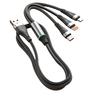 uooho超级快充一拖三充电器线数据线三合一通适用于华为苹果iphone6-14安卓typec接口手机平板ipad加粗闪充线