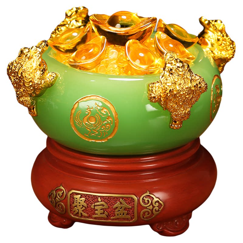 吉善缘 聚宝盆摆件 创意招财聚财客厅店铺酒店开业装饰礼品1006