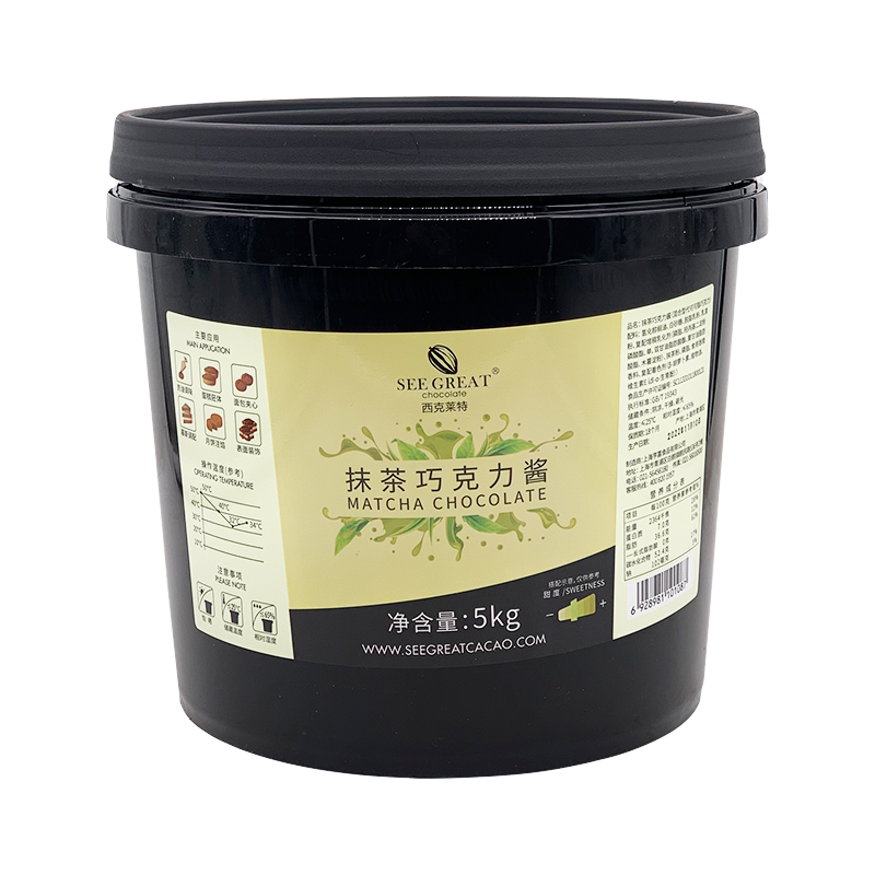 西克萊特抹茶巧克力醬5kg 西點烘焙面包蛋糕夾餡淋面裝飾涂抹商用