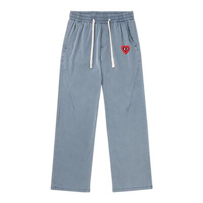 查尔斯桃心美式冰丝凉感牛仔裤