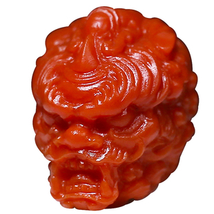 天然南红满肉玛瑙雕刻瑞兽隔珠背云顶珠金刚星月文玩手串diy配饰