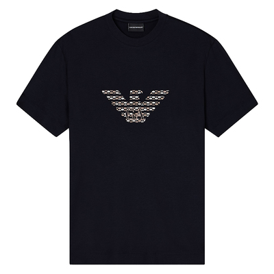 阿玛尼鹰标丝光棉短袖T恤