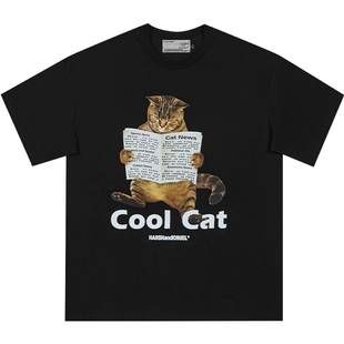 【檀健次】HACR丨harshandcruel趣味酷拽“小狸猫”纯棉短袖T恤