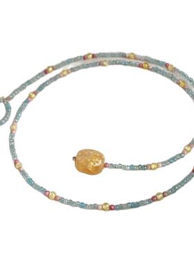 青暮 复古民族风小众天然石手作串珠项链复古新中式锁骨链女