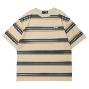 From Mars Salt stripe antique short-sleeved t-shirt