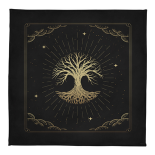 绒布塔罗牌桌布生命之树推牌布月相塔罗仪式布瑜伽桌游直播背景布