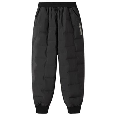 安奈儿童装男童女童羽绒裤冬保暖防风束脚裤子弹力长裤