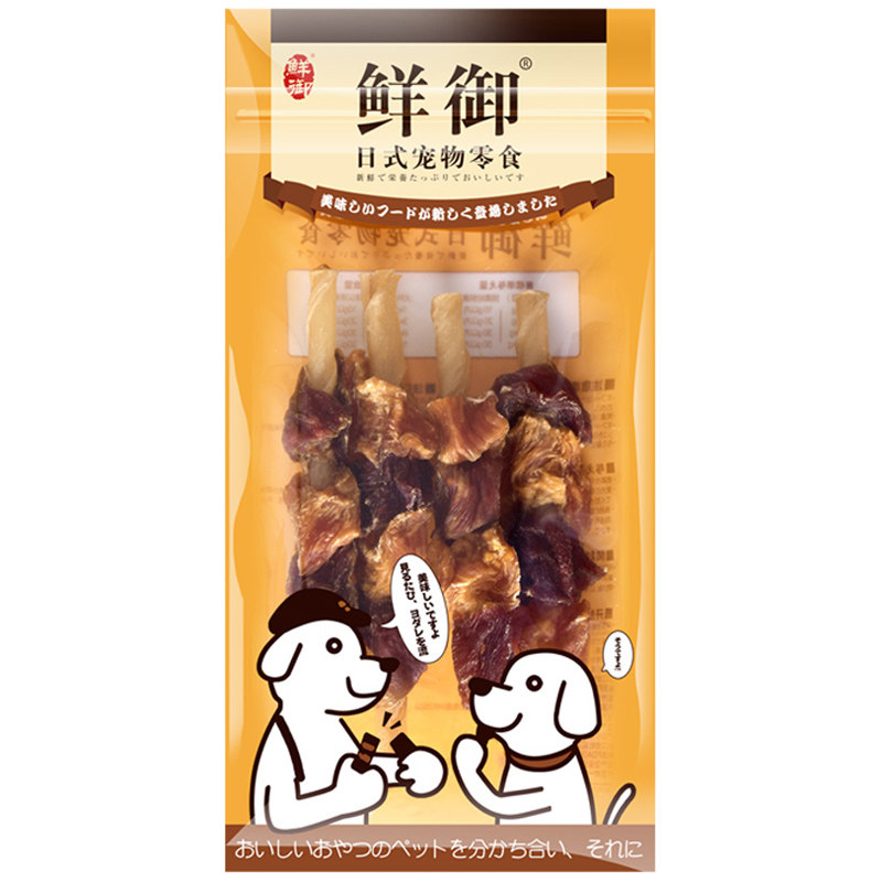 【鲜御】宠物狗狗零食 手工制作串串香 鸡鸭肉干牛皮75g/袋